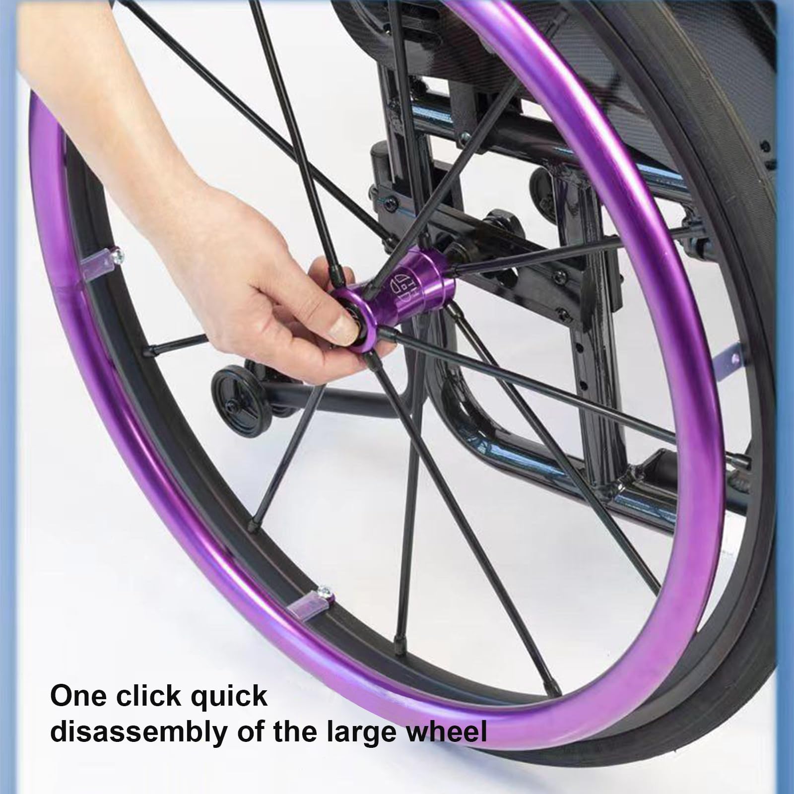 Silla de ruedas deportiva ligera con frenos de mano, aleación de aluminio ultraligera, silla de ruedas manual todo terreno, 24 libras, adulto, ancho del asiento 42 cm