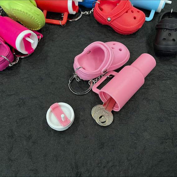 Mini Cup Keychain, Cute Shoe Keychains Funny Mini Backpack Key Chains for Women Men Purse Handbag