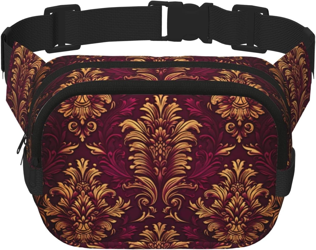 Damask Pattern print Fashion Waist Packs Crossbody Belt Bag Fanny Pack for Women Crossbody for Traveling Running