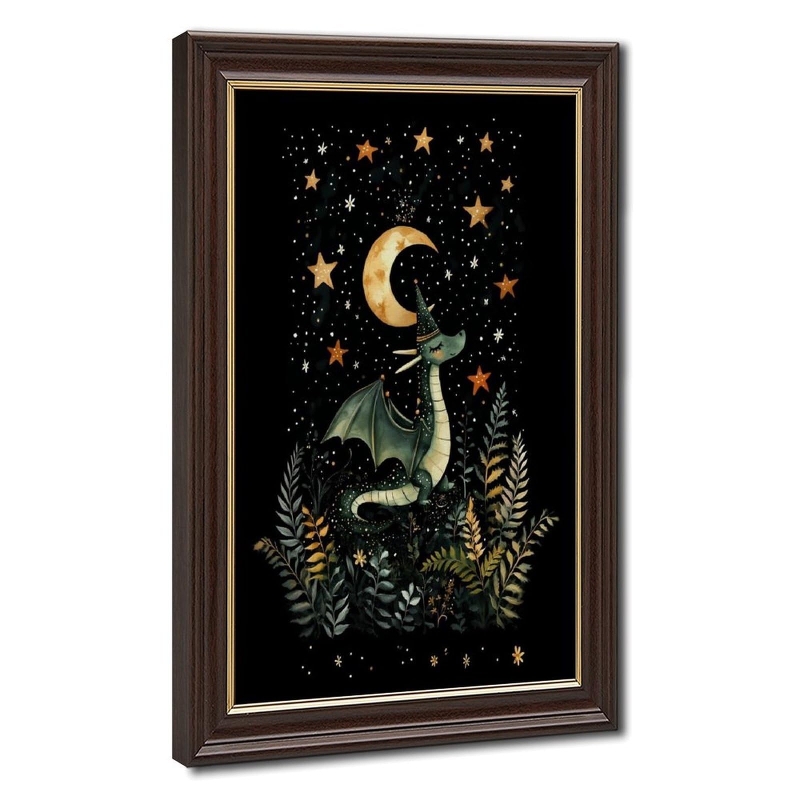 Bareronor Magical Dragon Poster Canvas Poster Bedroom Decor Landscape Office Room Decor Gift 8" L X 12" W