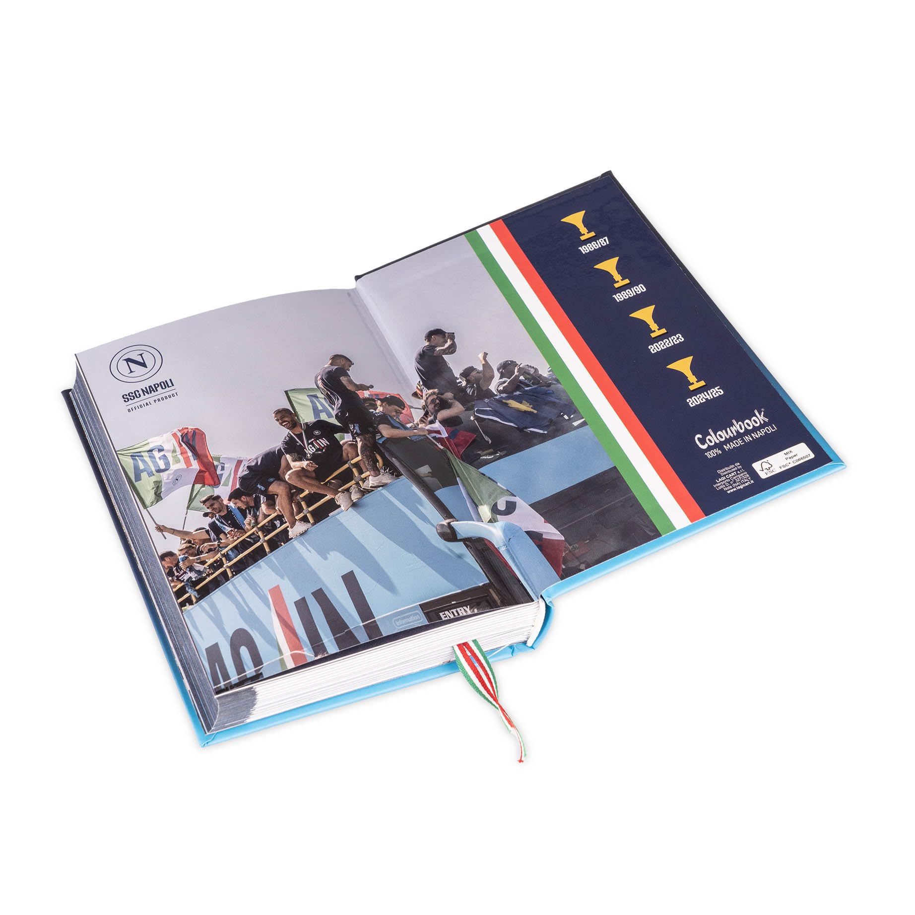 Colourbook - Diario Scuola Napoli, Diario 12 Mesi, Anno 2025 2026, Campioni D'Italia, Licenza Ufficiale (Again)