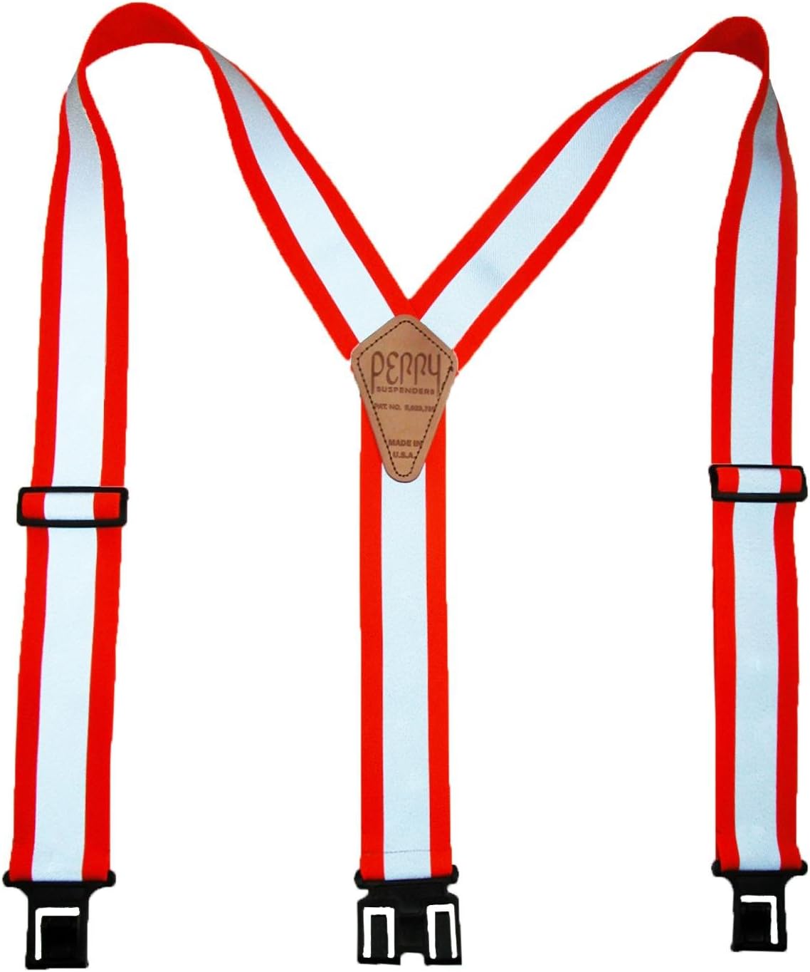 Perry Suspenders Big & Tall Elastic Hook End Reflective Suspenders, Neon Orange