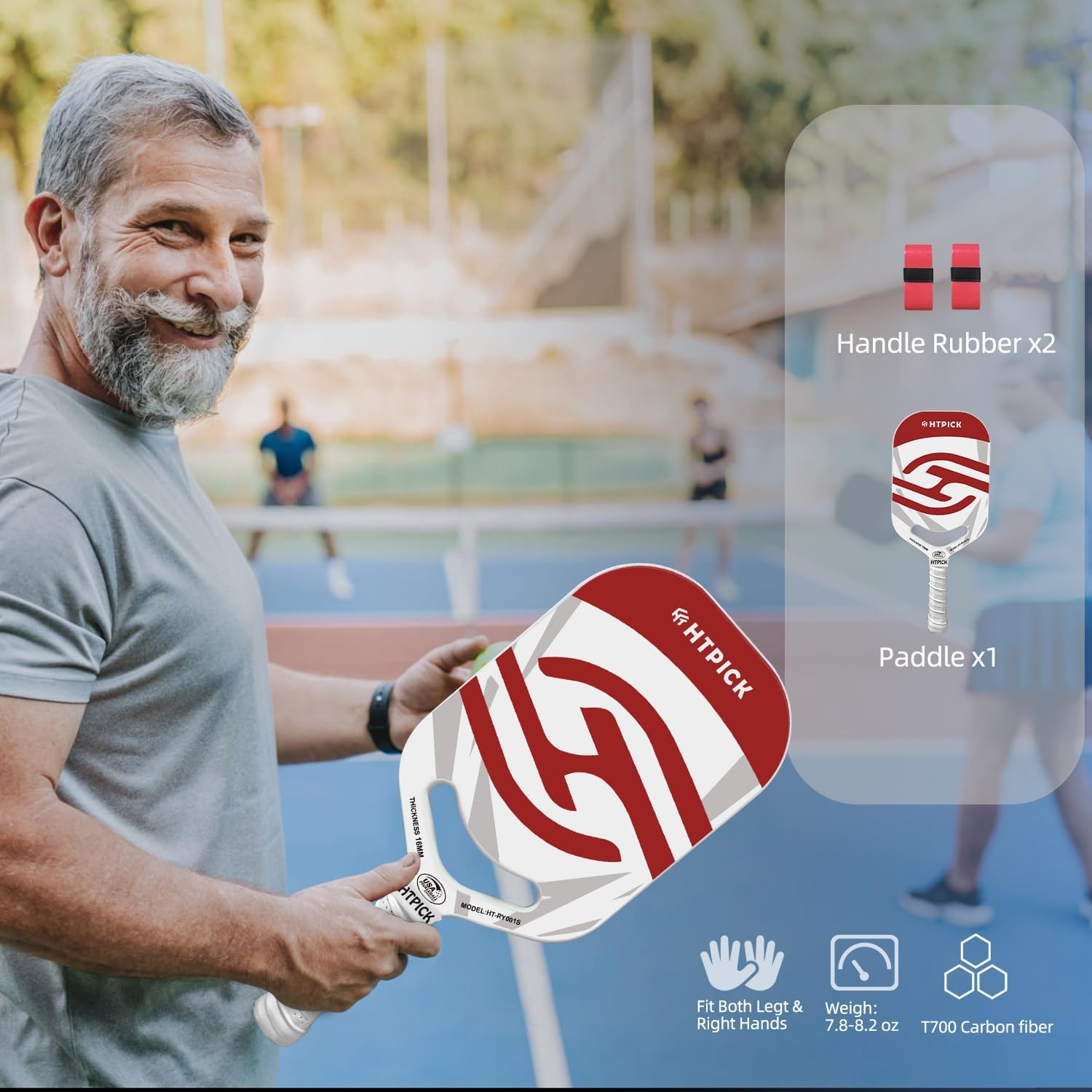 Pickleball Paddles | T700 Carbon Fiber Pickleball Paddle with Aero Throat | Hot-Press Moulding | 16mm Polymer Core | Specifically Engineered for Swing Speed and Manoeuvrability - Image 7