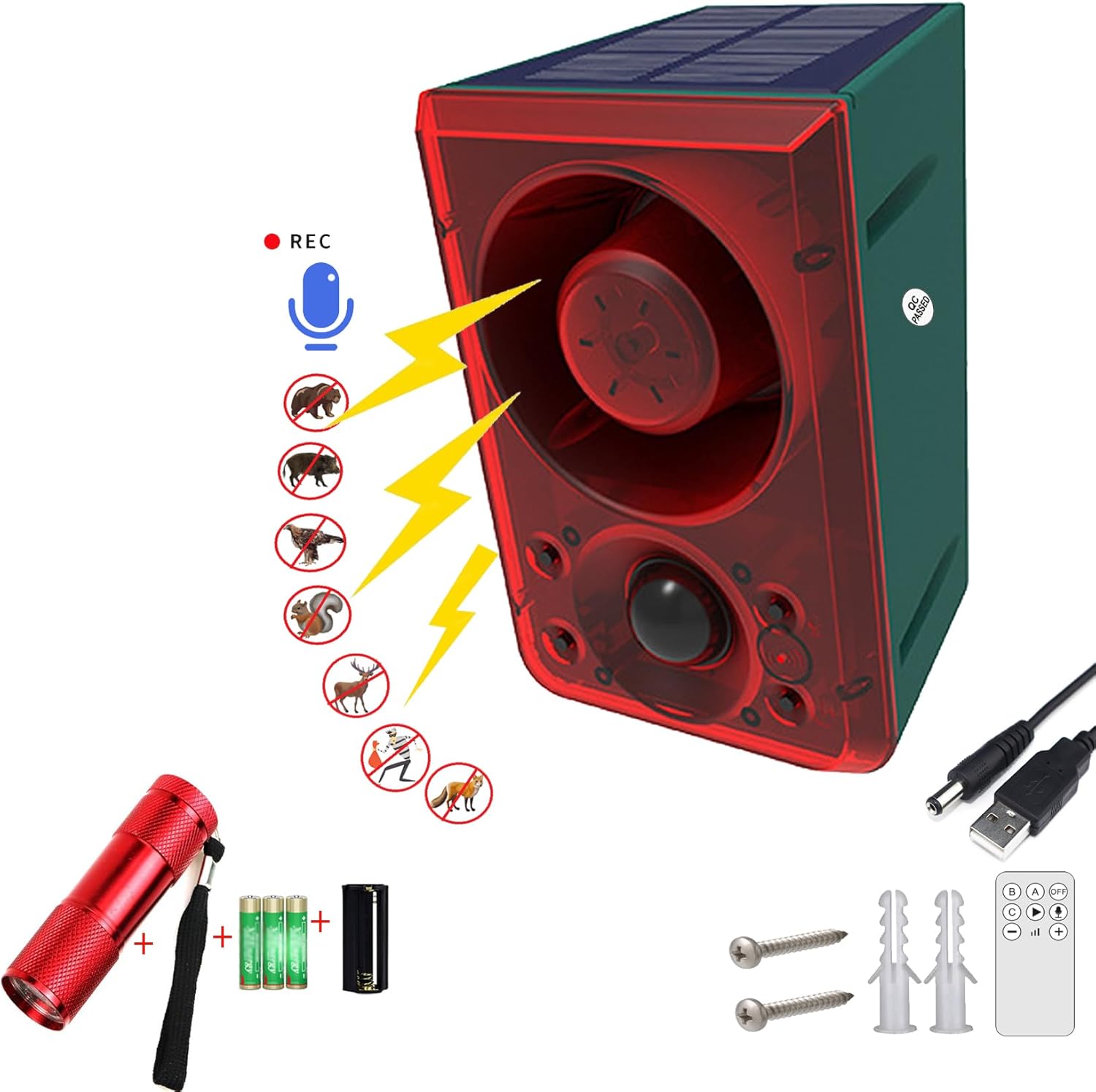 Outdoor Solar Motion Activated Alarm Barking Dog Alarm