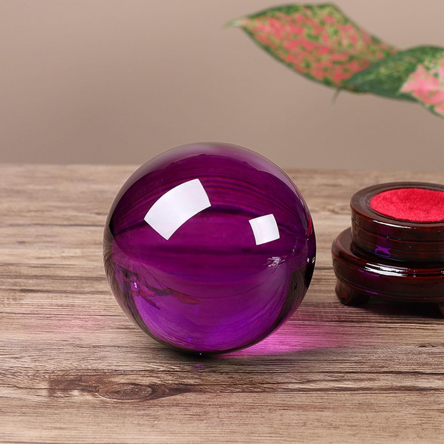 Clear Crystal Ball Magic Crystal Sphere with Stand Base,for Decorative Ball, Photography, Gazing Divination or Feng Shui, and Fortune Telling Ball,200mm