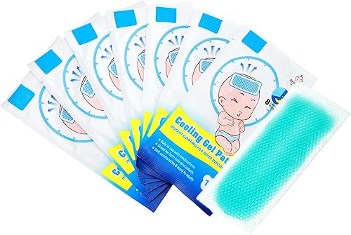 8 parches de enfriamiento para molestias de fiebre, parches de fiebre para niños, alivio de la fiebre reductor de fiebre, alivia el dolor de cabeza,