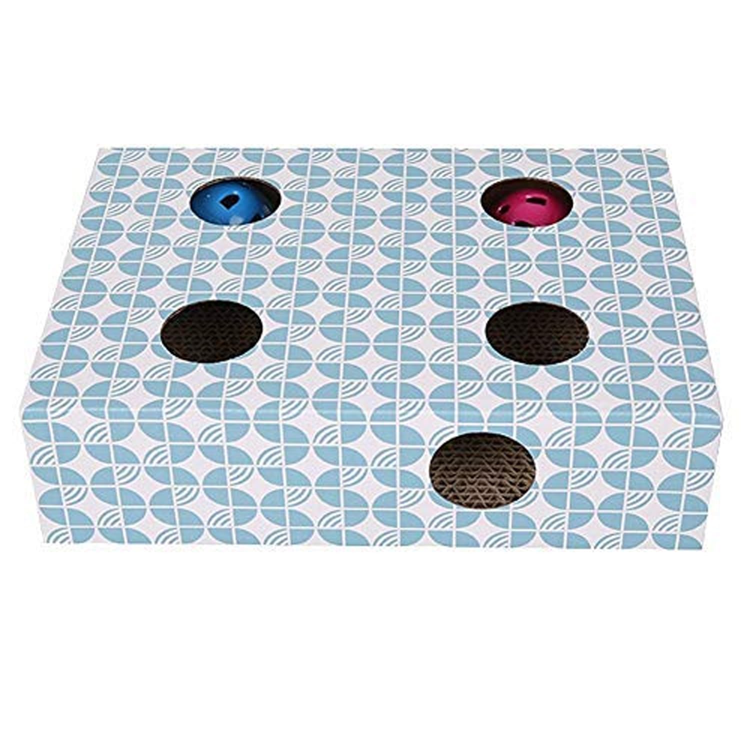 Emily Pets Emily Pets™ Cat Scratching Board Pad Toy, Wave Curved Catnip Catch Board Mat, Satisfy Your kitty's Natural Scratching Instinct, Save Your Furniture Free Catnip Grass, Brown, 450 g