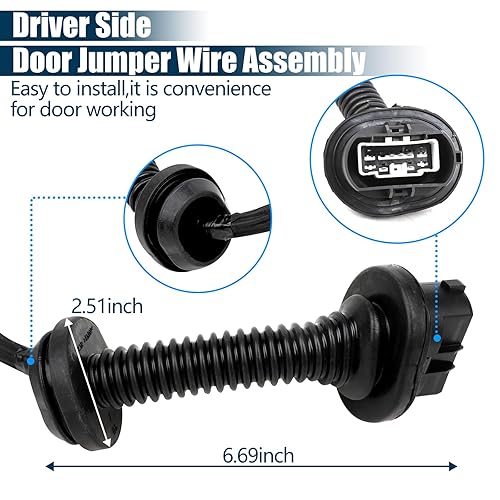 Miniatura 6 de Conjunto de cables de puente de puerta trasera izquierda compatible con Ford F150 2009-2014 Crew Cab Driver Side Door Jumper Arnés de repuesto para