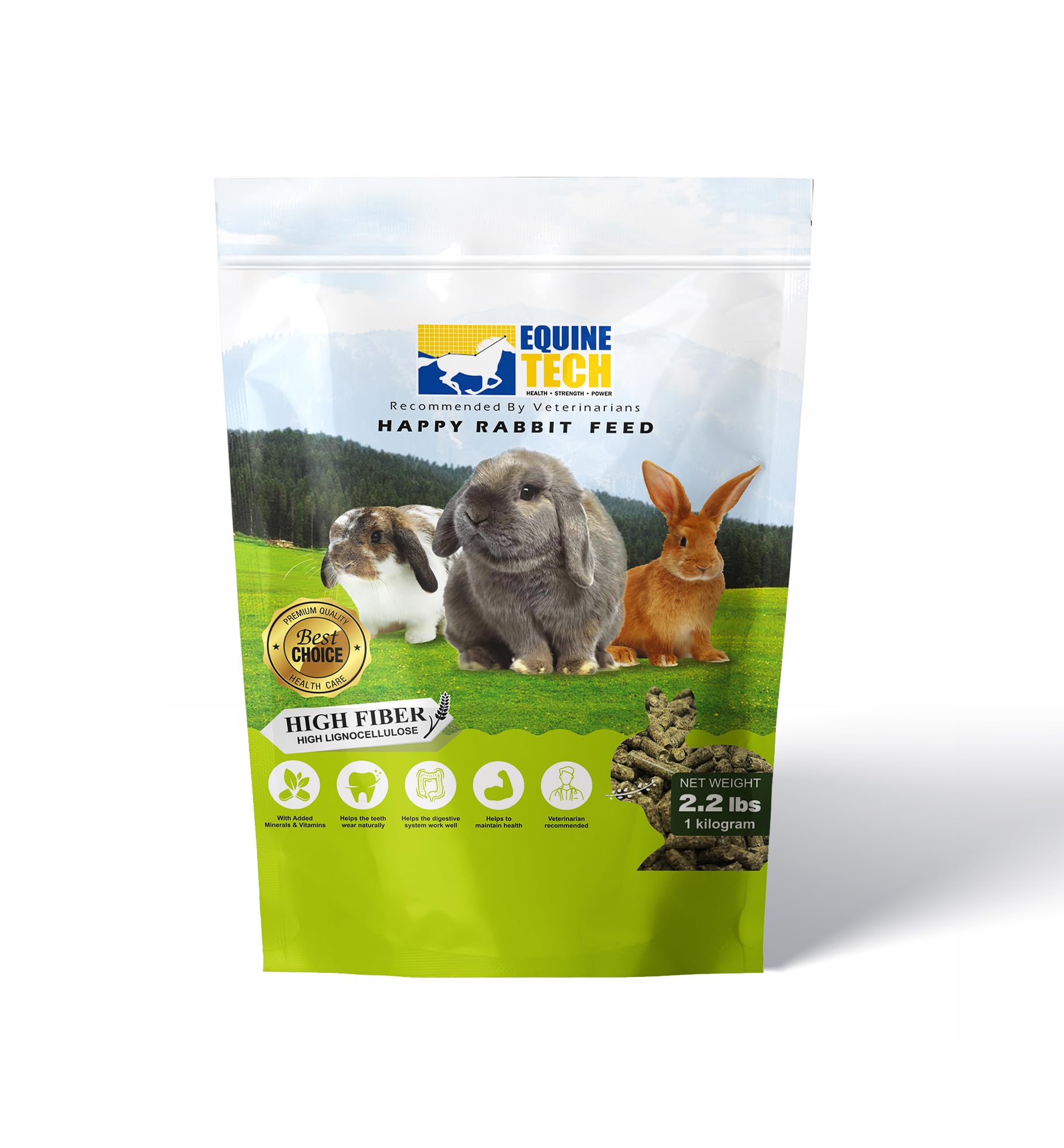 Premium nutritious pellets- High Fibre Pellets for Rabbits, guinea pigs, hamsters, gerbils, chinchillas, rat, mice and other small pets, Vet-recommended - 1kg-image-9