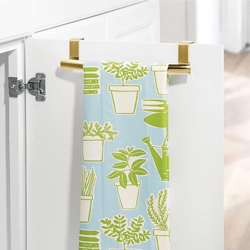 Miniatura 3 de mDesign Toallero curvado de acero para colgar sobre la puerta, colgador para armario o armario, soporte para cocina, baño, sostiene toallas de