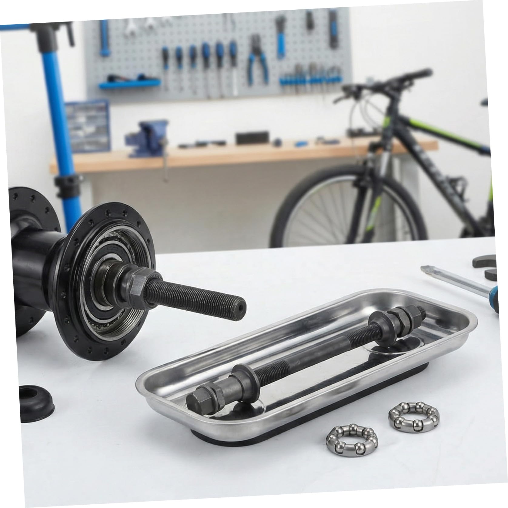 Generico Mozzo Posteriore Bici 180Mm Assale 9.5Mm Cuscinetti a Sfera e Perno in Metallo per Riparazione e Manutenzione Mountain Bike