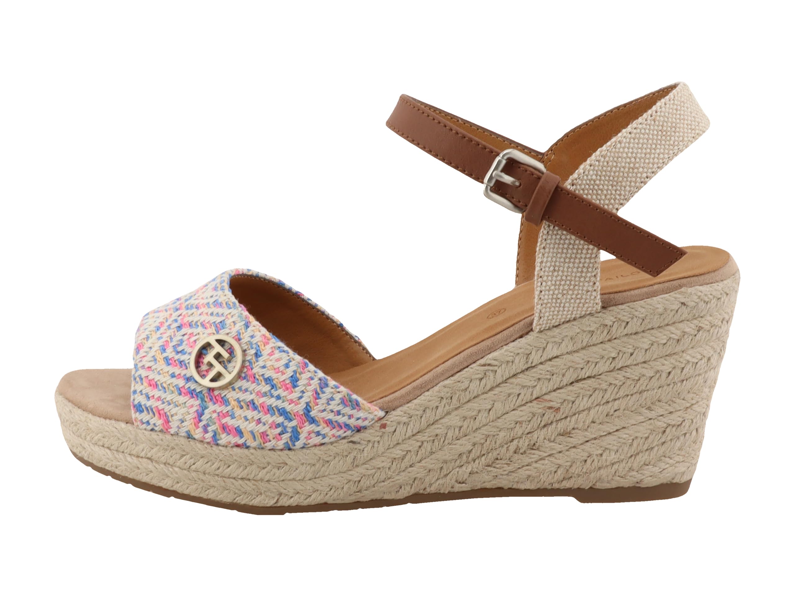 TOM TAILOR Women 5390010034 Wedge Sandal, Blue Multi, 8 UK