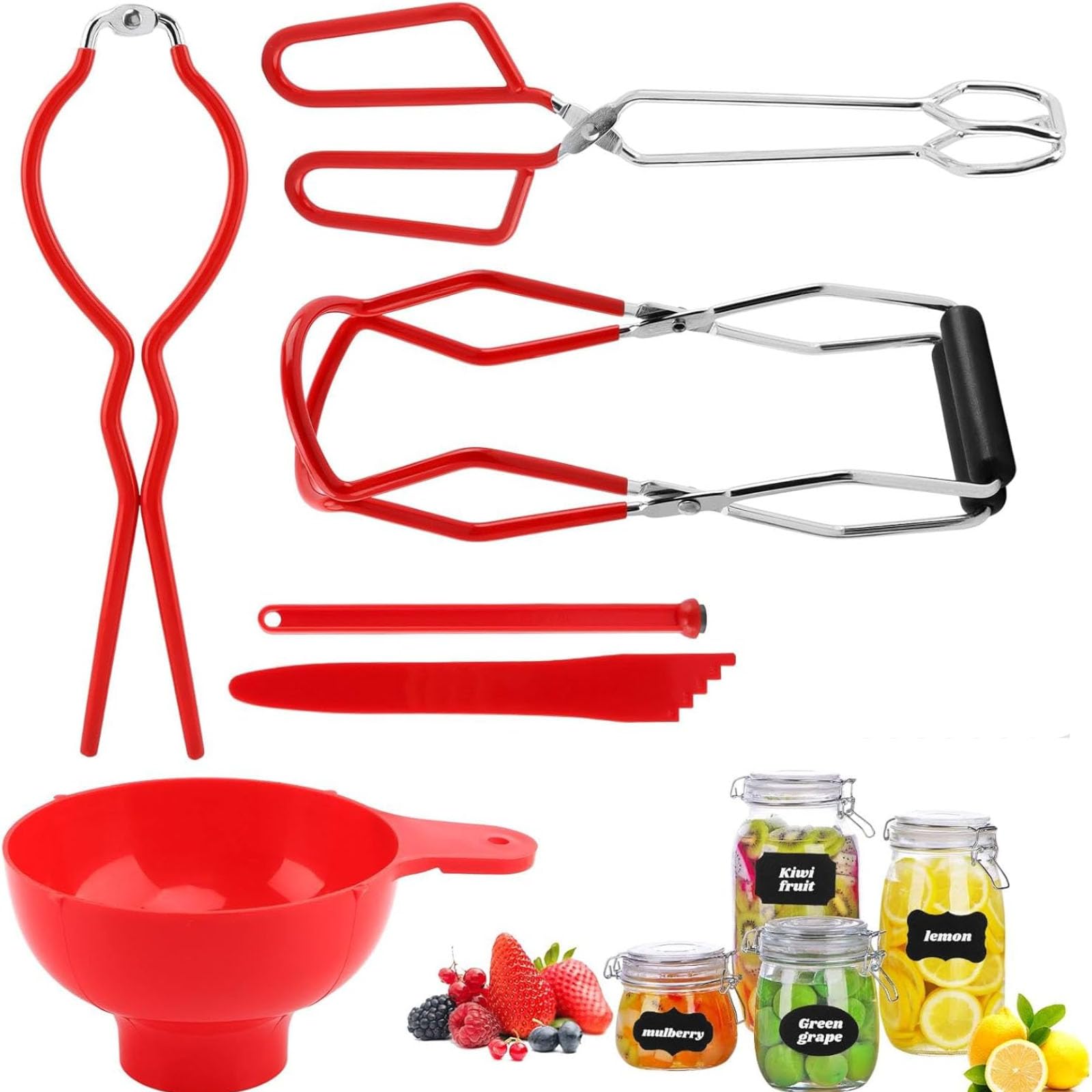 Canning Kits Set for Beginners Full Set with Jar Wrench Debubbler Jar Lifter Tongs Lid Lifter Canning Accessories Equipment Starter Kit for Home Preserving