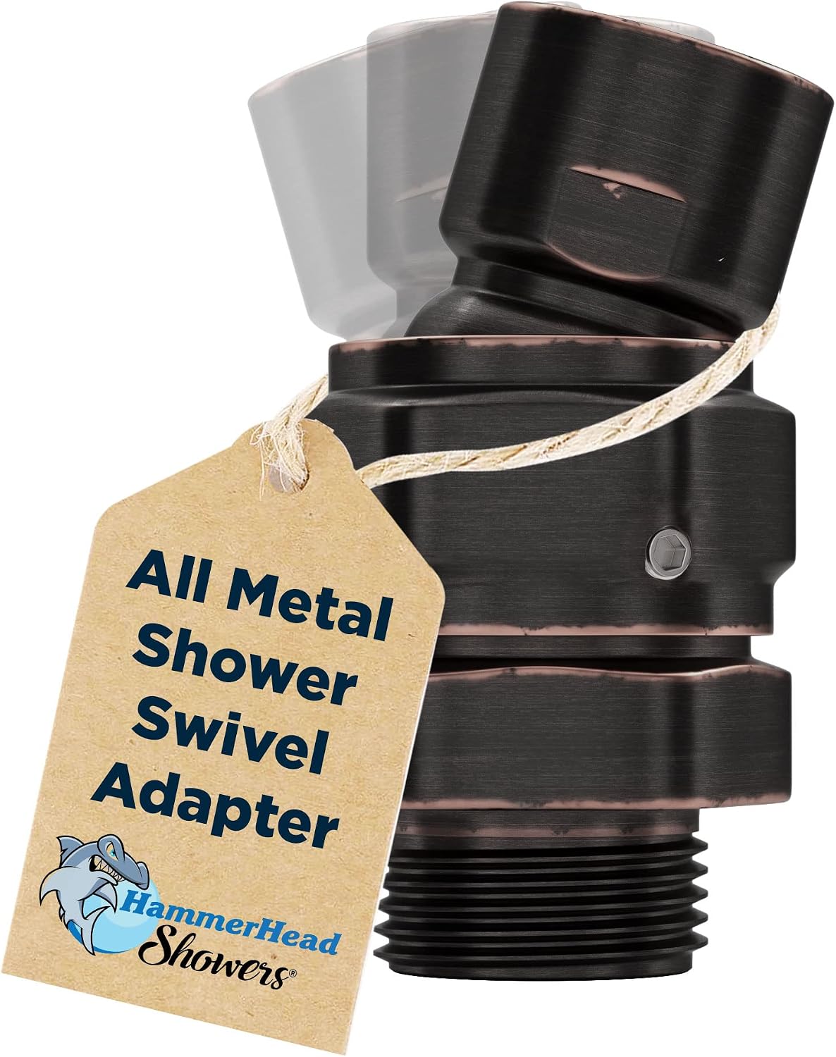 All Metal Shower Head Swivel Ball Adapter, Oil Rubbed Bronze | Adjustable Pivot Ball To Adjust Showerhead Angle | Universal Connector Joint Fits Fixed, Hand Held & Rain Shower Heads