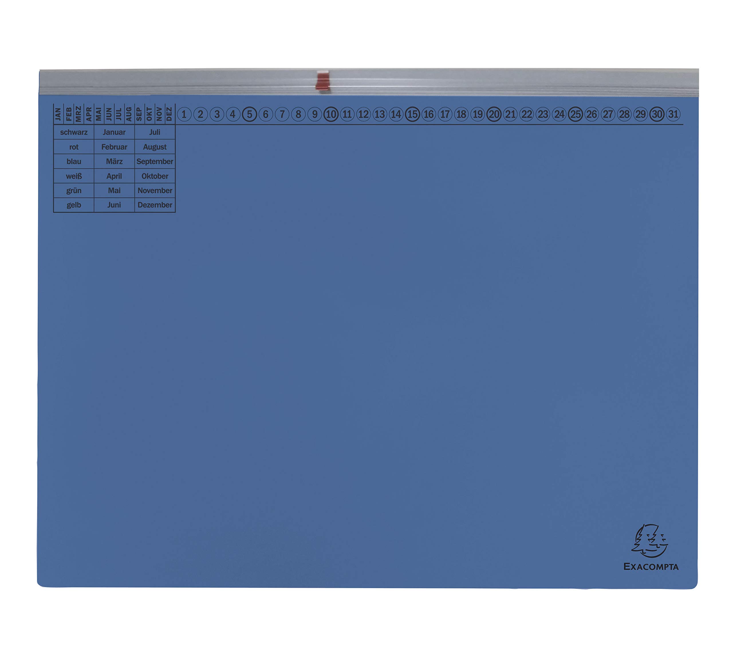 Exacompta - 370107B - caja de 25 carpetas colgantes gancho 1 capa azul