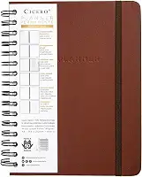 Cicero Planner Permanente Wire-o Clássica Semanal Notas A5, Marrom, 8866