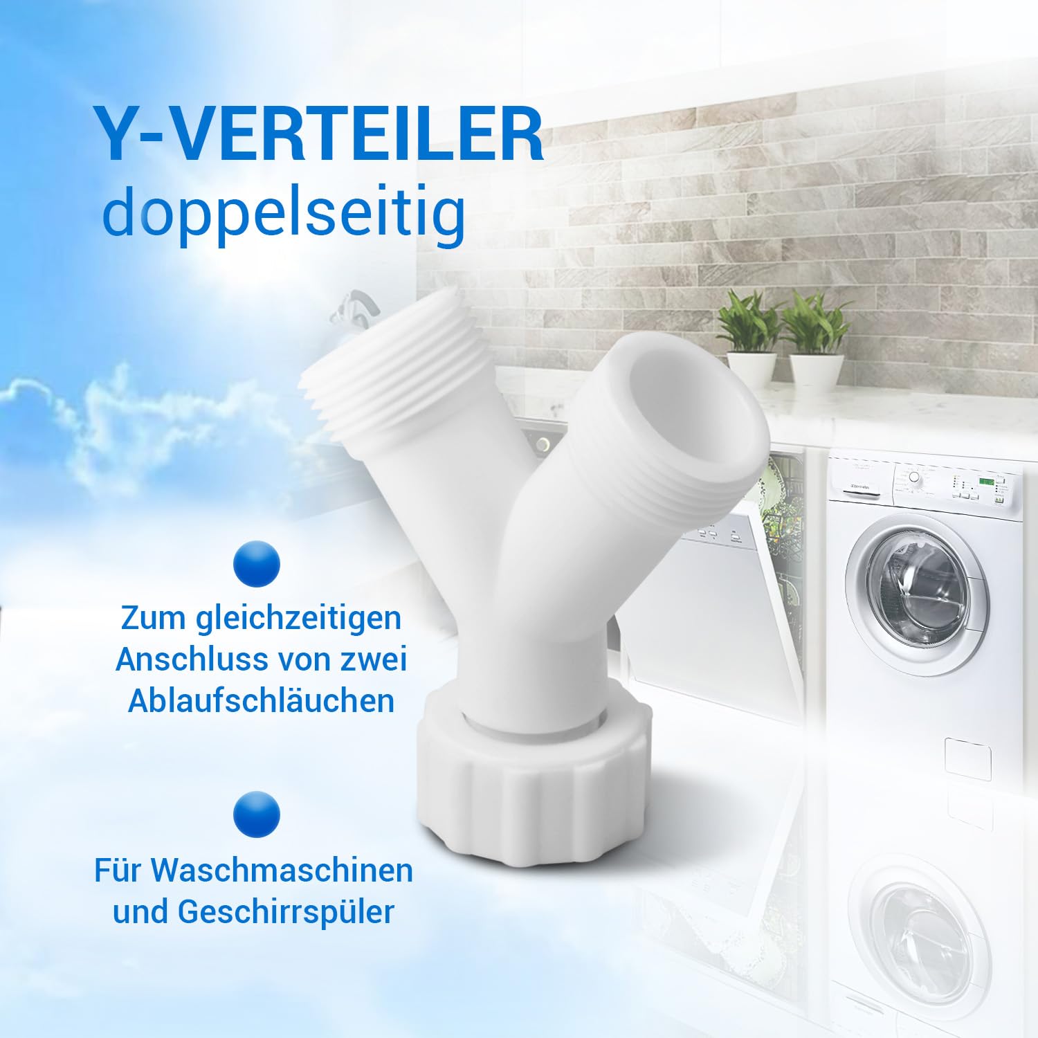 Waschmaschine Einlassschlauch Gewindeverbinder 3/4" Heißkaltschreiner