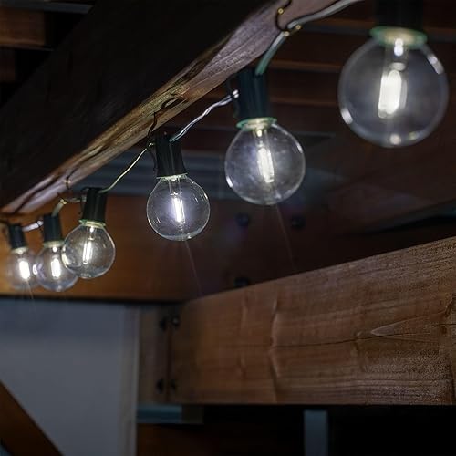 Miniatura 23 de Novelty Lights Paquete de 25 bombillas LED G50 de filamento blanco cálido, base intermedia E17/C9, equivalente a 7 W, bombillas de repuesto Blanco