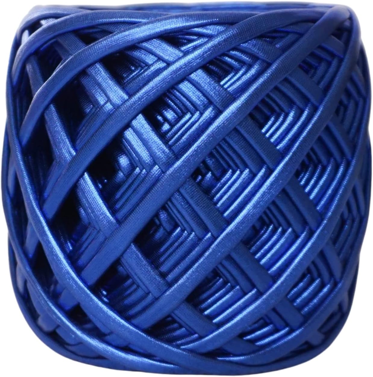 Metallic T-Shirt Yarn for Crocheting Baskets, Bags, Rugs and Home Decor. (Blue)