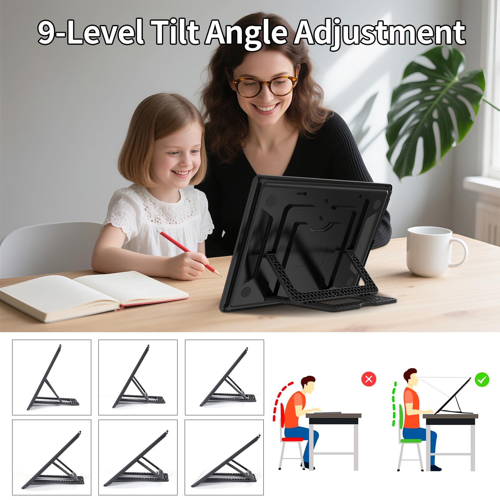 TOHETO Rechargeable A4 Light Board with Stand, Super Bright Magnetic Light Pad with Side Buttons - Image 2