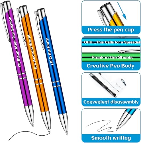 Miniatura 2 de Chris.W 10 bolígrafos de contador lindos, Be Audit You Can Be Funny Accountant, bolígrafos para amigos, bolígrafos de bola de escritura para CPA,