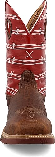 Miniatura 5 de Botas de trabajo occidentales impermeables de 12 pulgadas para hombre, con puntera nano, botas occidentales casuales para hombres, sillín y rubí