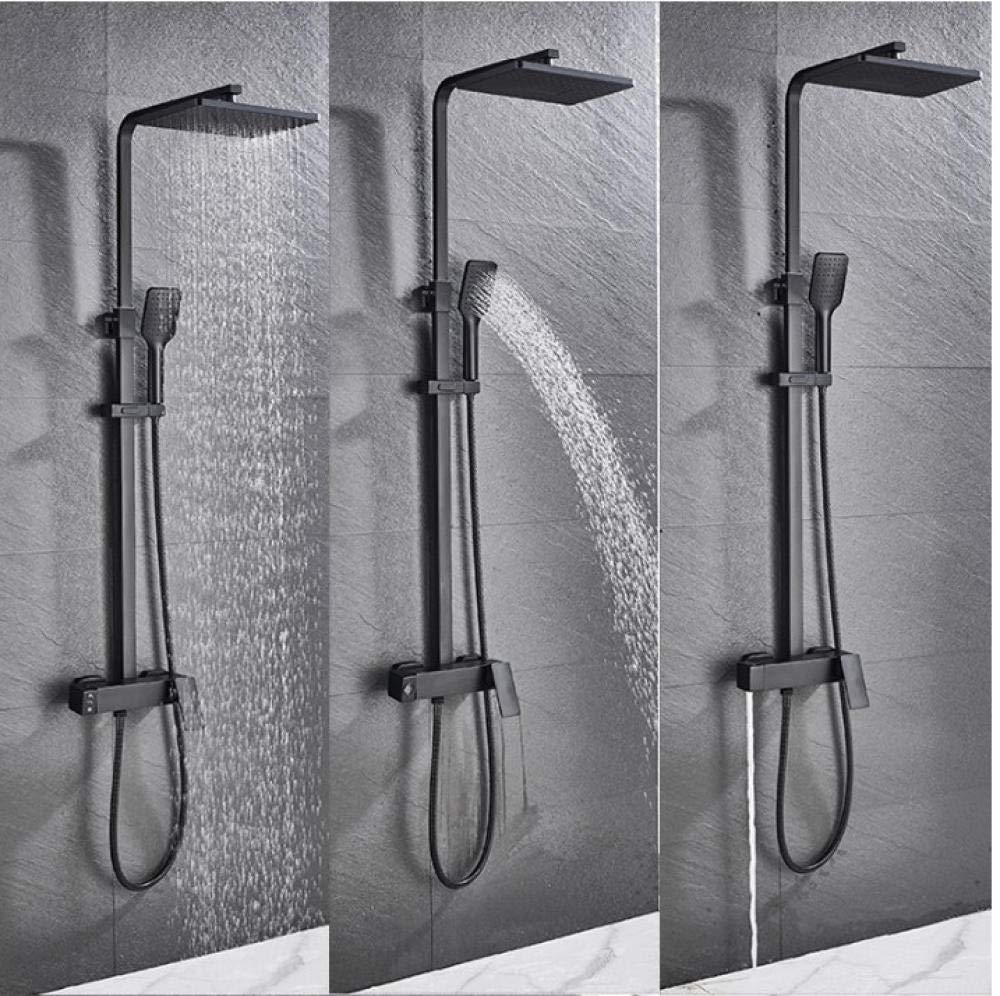 Huin Rubinetto per doccia Rubinetto per doccia nero Rubinetto per doccia in ottone da 8 pollici Rubinetti per miscelatore caldo e freddo