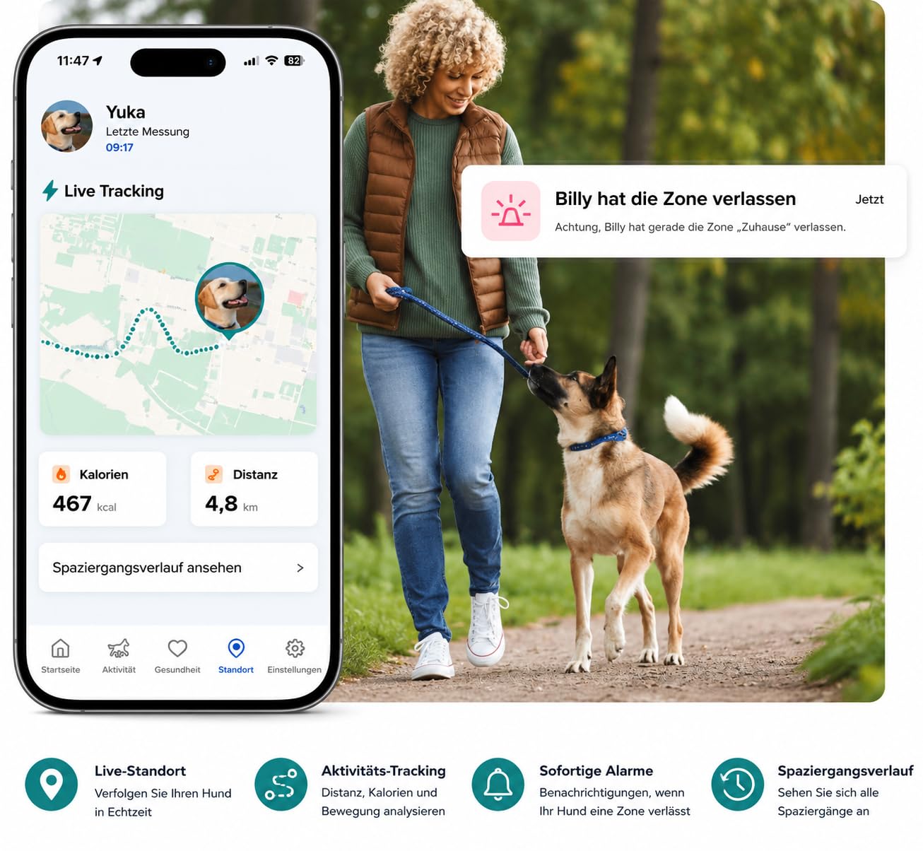Invoxia Biotracker Edition 2026 | 4G in Echtzeit Herz- Atemüberwachung - Alarm bei Weglaufen - Integrierte KI