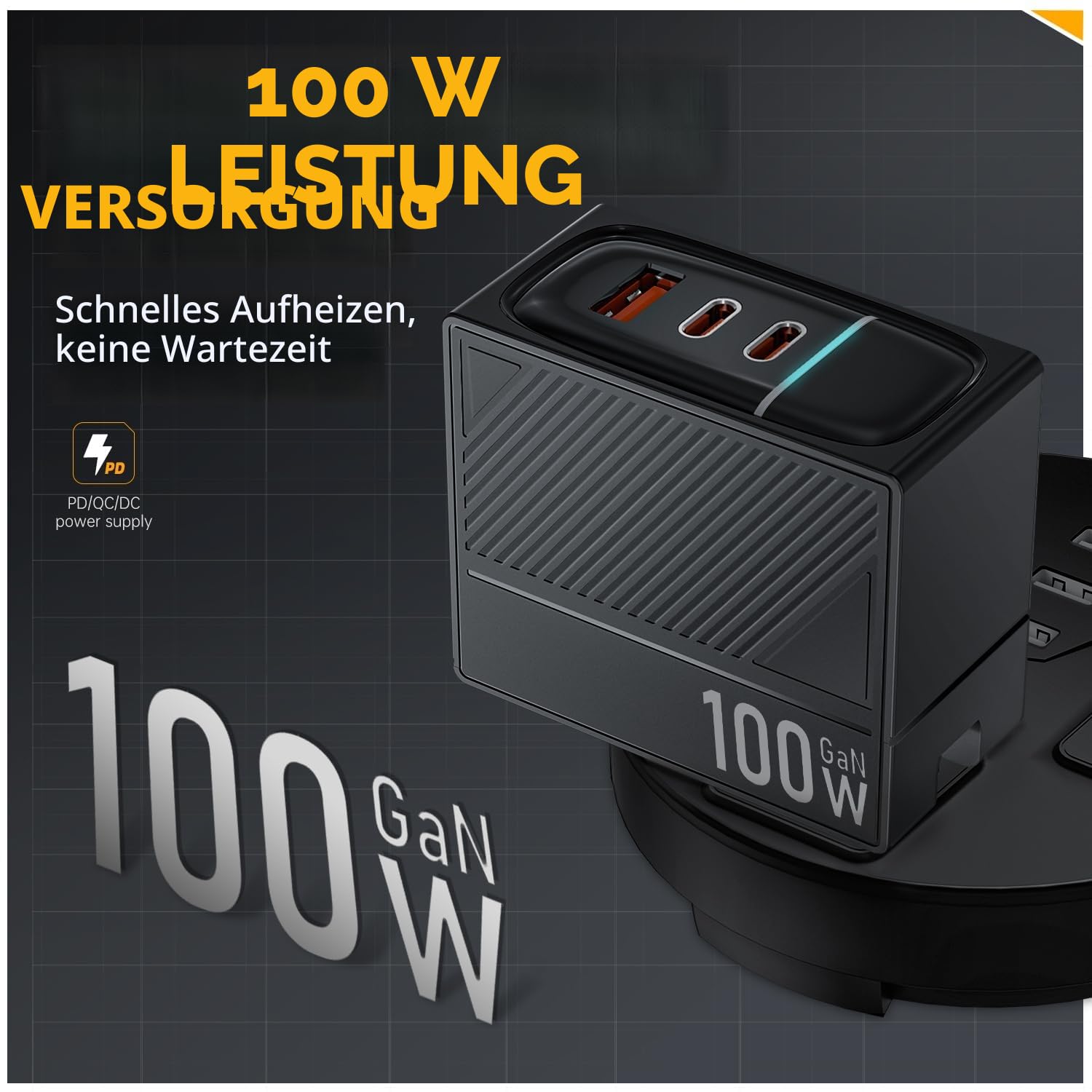 Soldering Iron,100W Schnelles Aufheizen 2S 100-450°C Voreingestellte Temperatur in 3 Gruppen DC-Stromversorgung 9-24V 3 Lötspitzen Intelligentes Digitales Werkzeug mit Stift für Reparaturen HS-02B