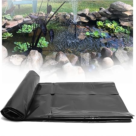 Image 5mil HDPE Pond Liner Waterproof Underlayment 7x16ft 10x20ft 13x23ft 16x26ft 20x30ft 23x33ft 26x36ft 30x39ft 33x43ft 36x46ft (Size : 11x13m/36x43ft)