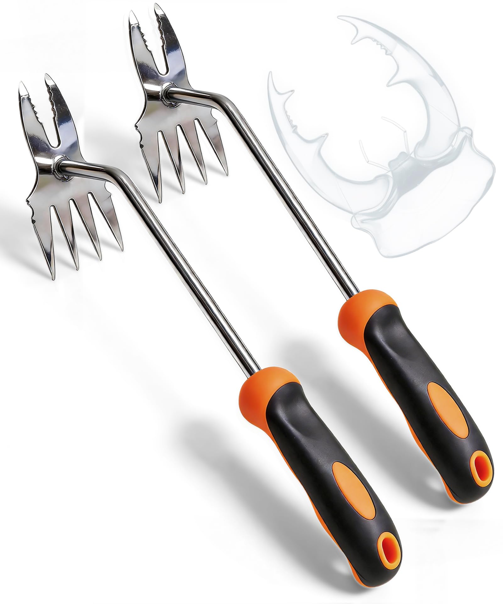 Hand Weeder Puller Tool, Heavy Duty Stainless Steel Root Removal Tool with Ergonomic Non-Slip Handle Manual Pusteblume Remover for Garden Lawn Yard Handheld Weeding Tool for Deep Roots, 2 Pack