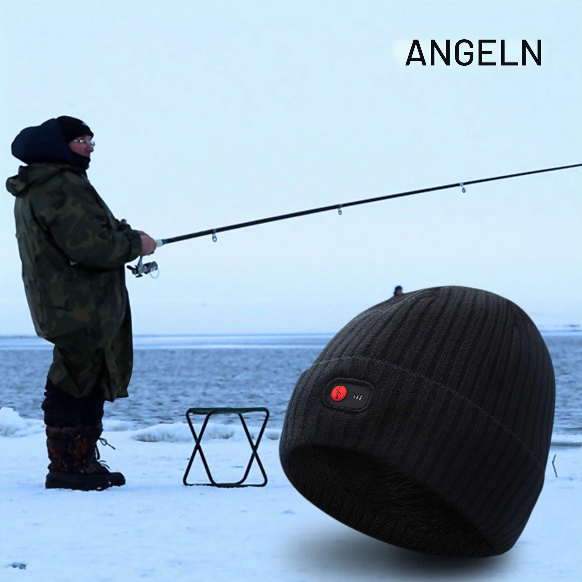 Svpro Beheizte Beanie mit Wiederaufladbarem Akku 7,4V Li-Polymer-Akku hält bis zu 3-7 Stunden,Electric Beheizbare Hut Frauen Männer Heizmütze Heizung Skull Cap