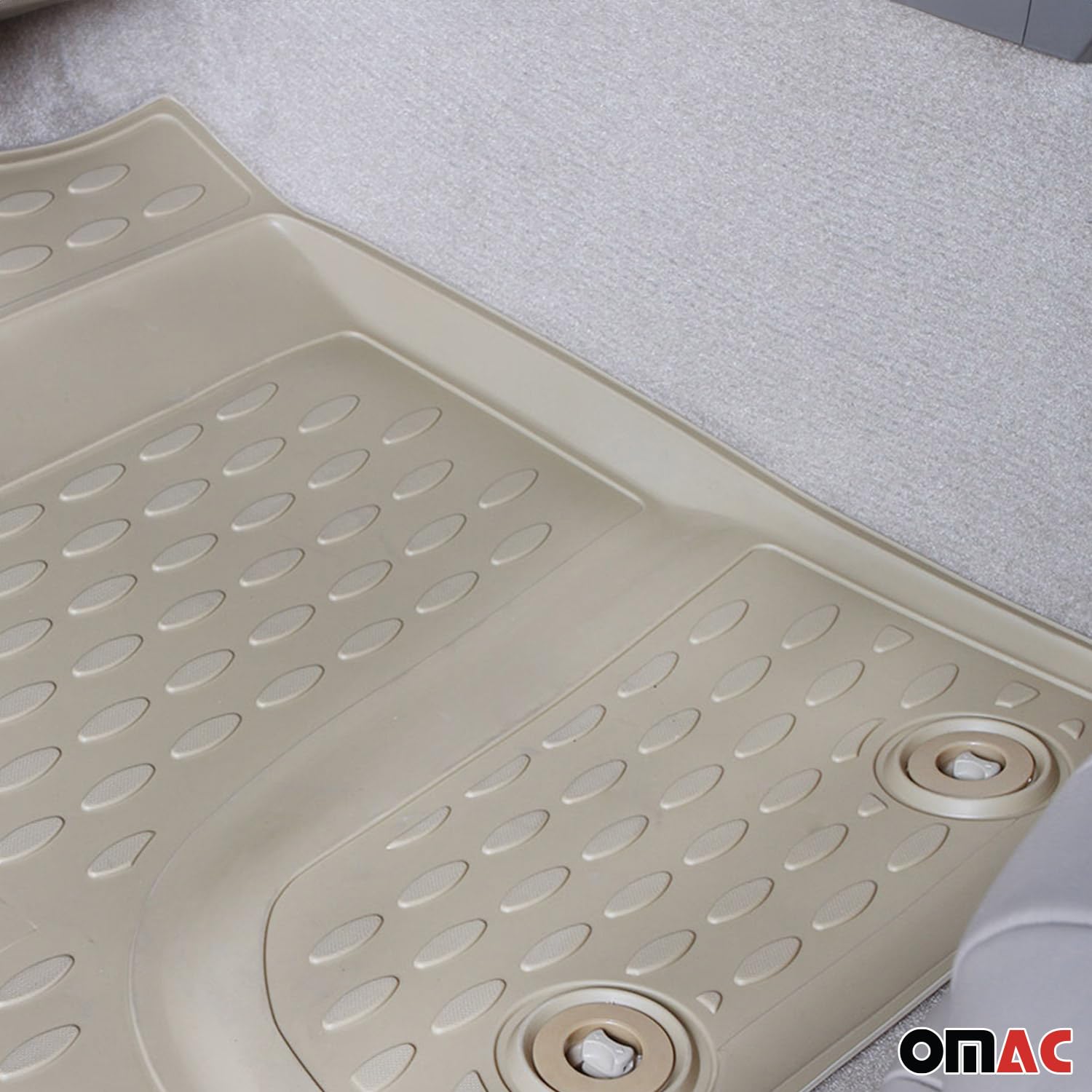 OMAC Dywaniki Gumowe Dywaniki Pasujące do Audi Q7 4LB 2006-2015 TPE Dywaniki Samochodowe Beżowy 4X
