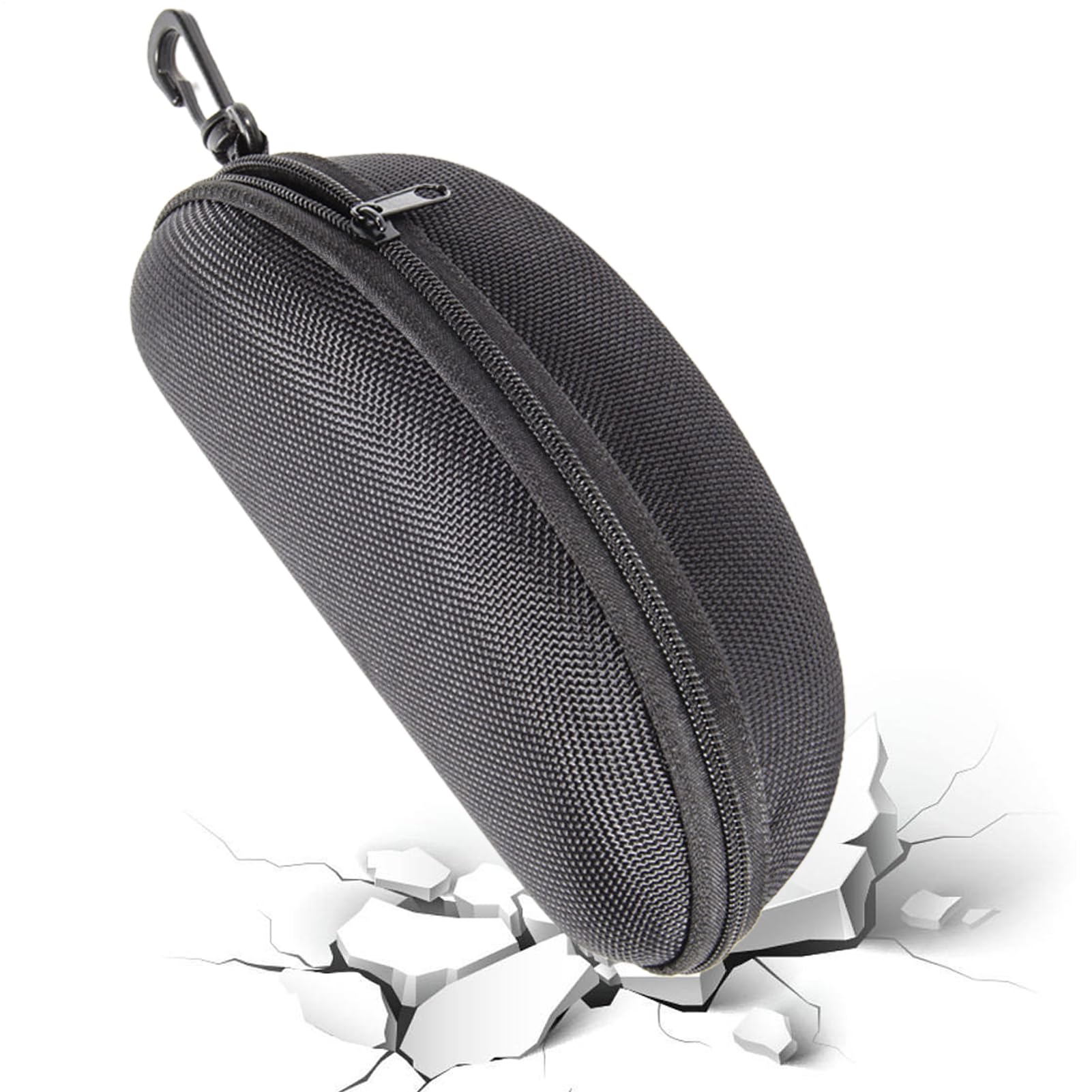Generico Astuccio Occhiali - Rigida in EVA per Occhiali da Sole - Gancio per Cintura con Rivestimento in Feltro, Portaocchiali Impermeabile e Unisex per Ciclismo Campeggio Viaggio