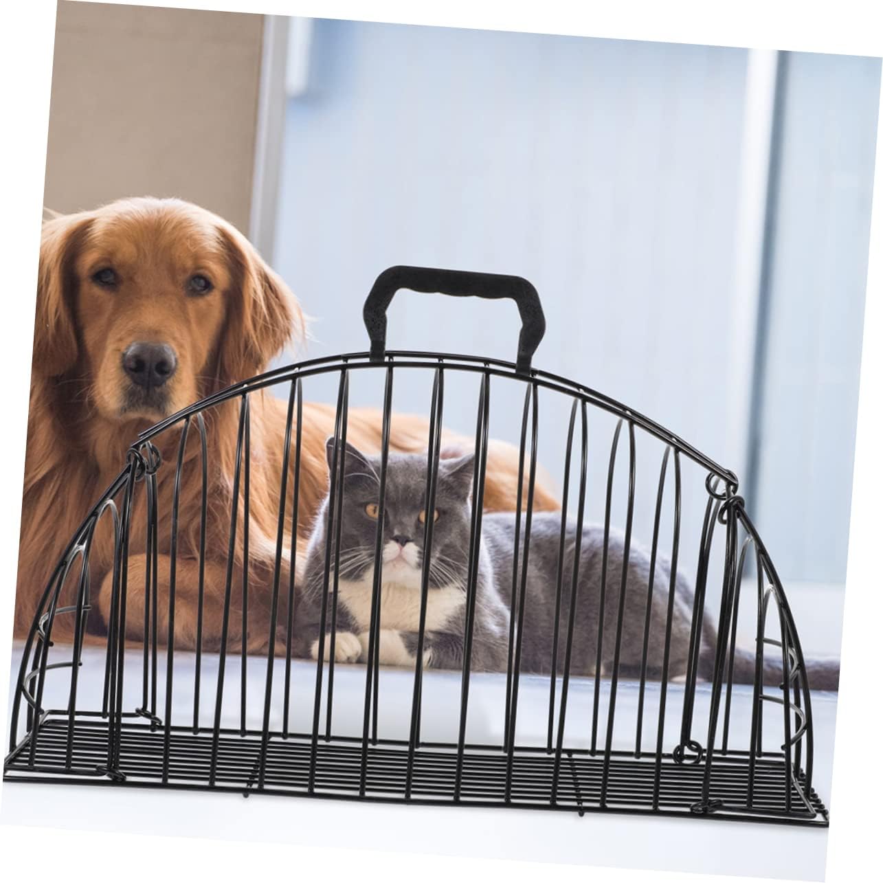 HEMOTON Portable Cat Bathing Cage Reusable Pet Shower Crate Cat Carrying Cage Wear-Resistant Mesh