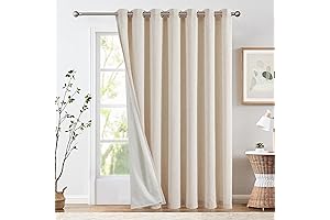 84x84 jinchan Beige Curtain for Sliding Glass Door