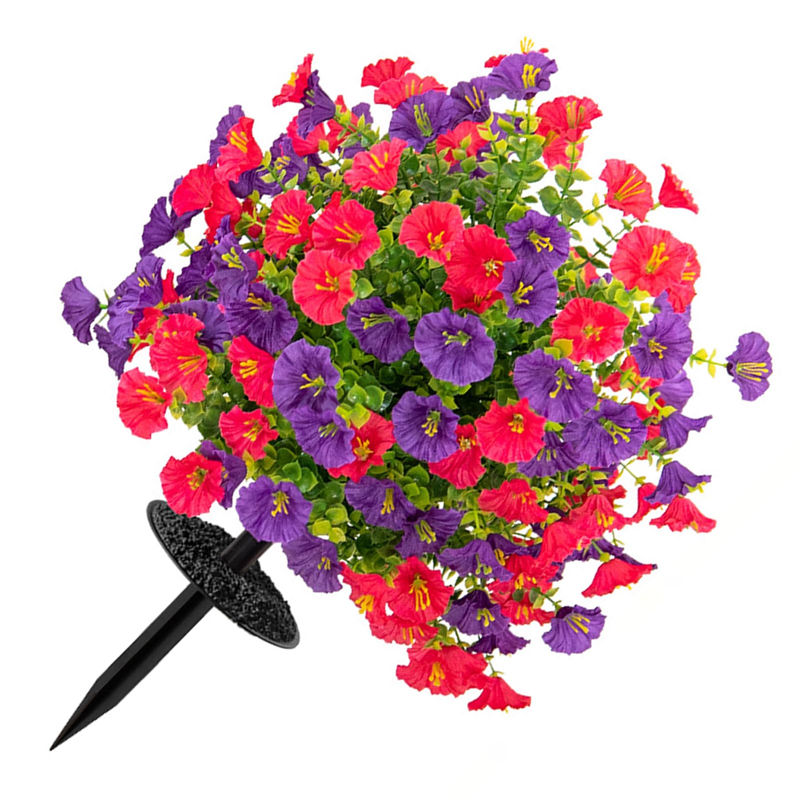 Mllepjdh Rosepurple Weatherproof Morning Glory Flower With Stake Realistic Artificial Plant For Garden Yard Patio Permanent Blossomy Deck