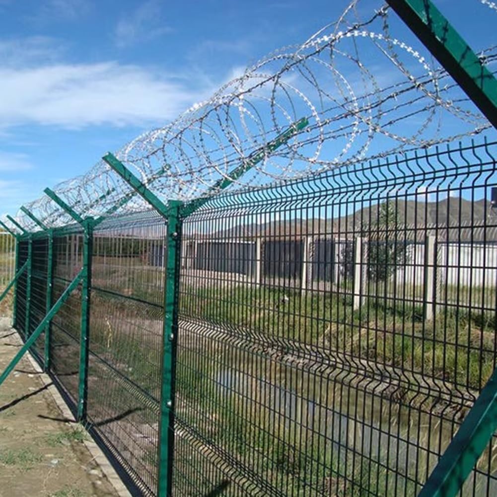 Alambre De Púas Galvanizado Alambre De Púas Helicoidal Valla Antiescalada Antirrobo para La Protección De Granjas Y Jardines (Color : Spiral, Tamaño : 80m(262.4feet))