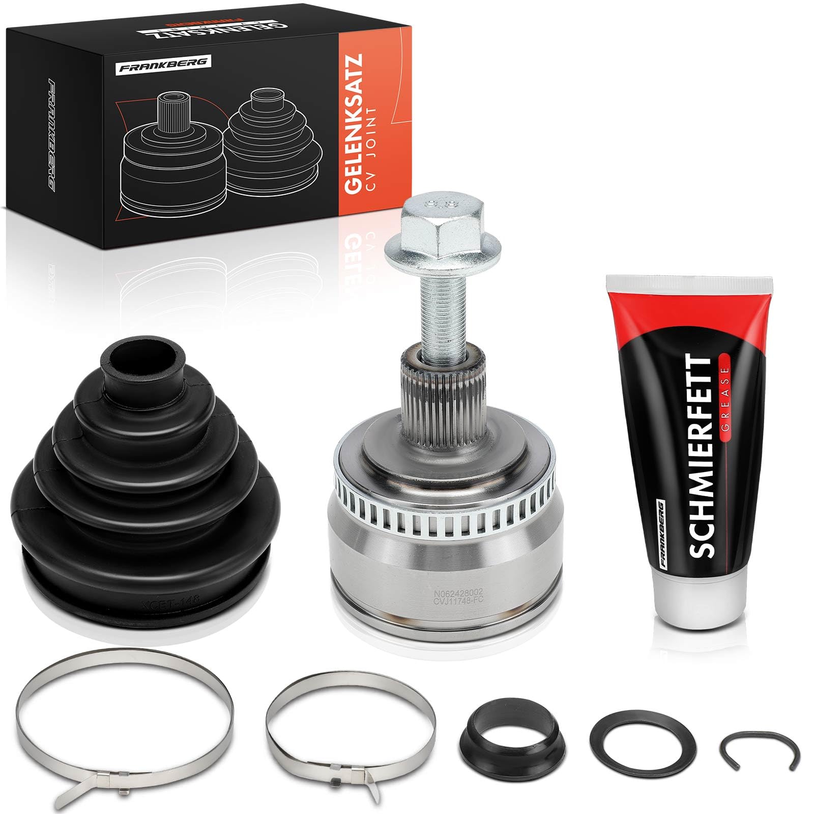 Frankberg Kit de juntas homocinéticas lado de la rueda eje delantero | Compatible con: P.a.s.s.a.t Variante 3B5, P.a.s.s.a.t Variante 3B6, A6 4B2 4B4, P.a.s.s.a.t 3B3, A6 Avant 4B5 4B6