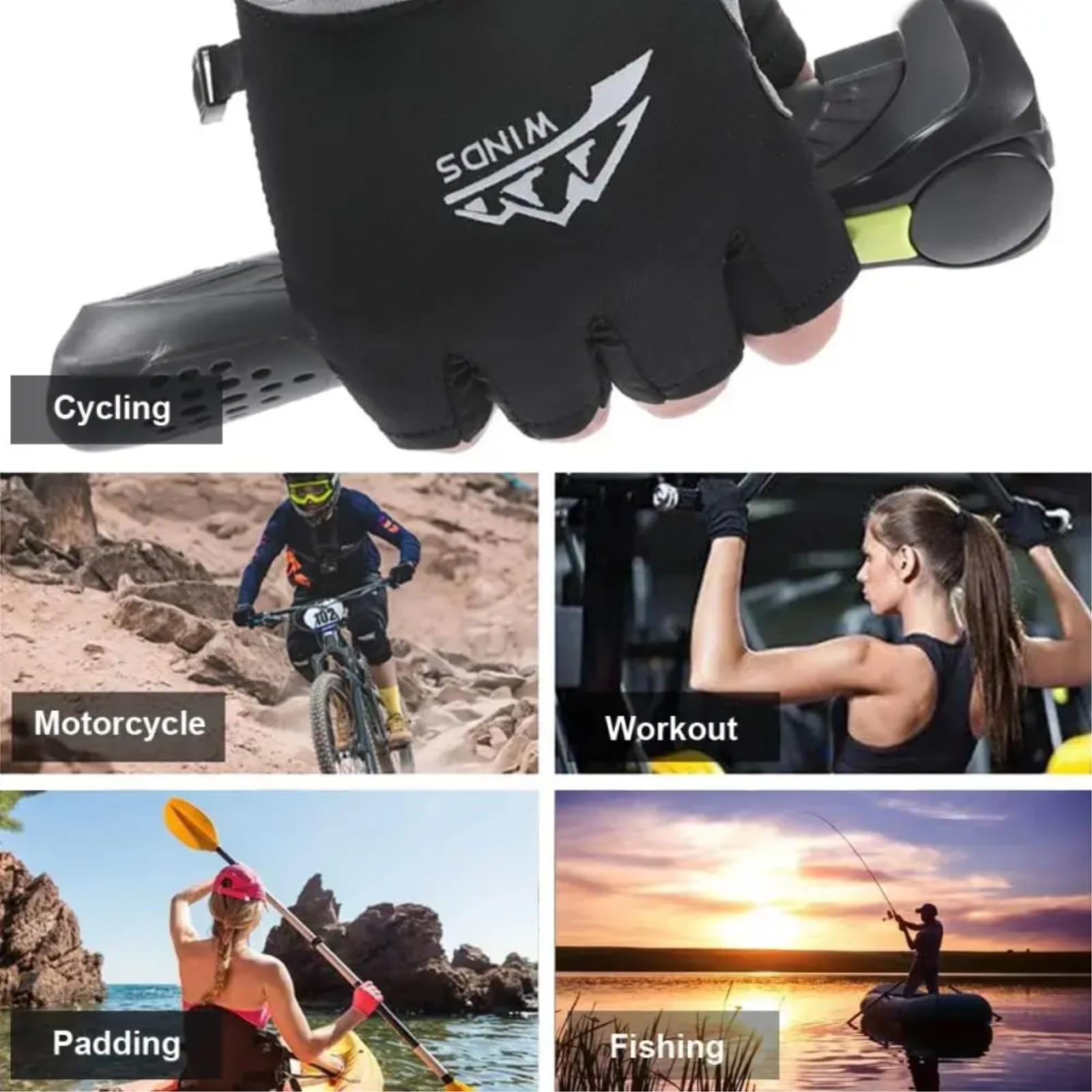 Rękawiczki rowerowe, unisex sporty outdoorowe do jazdy i jazdy, ochrona przed słońcem
