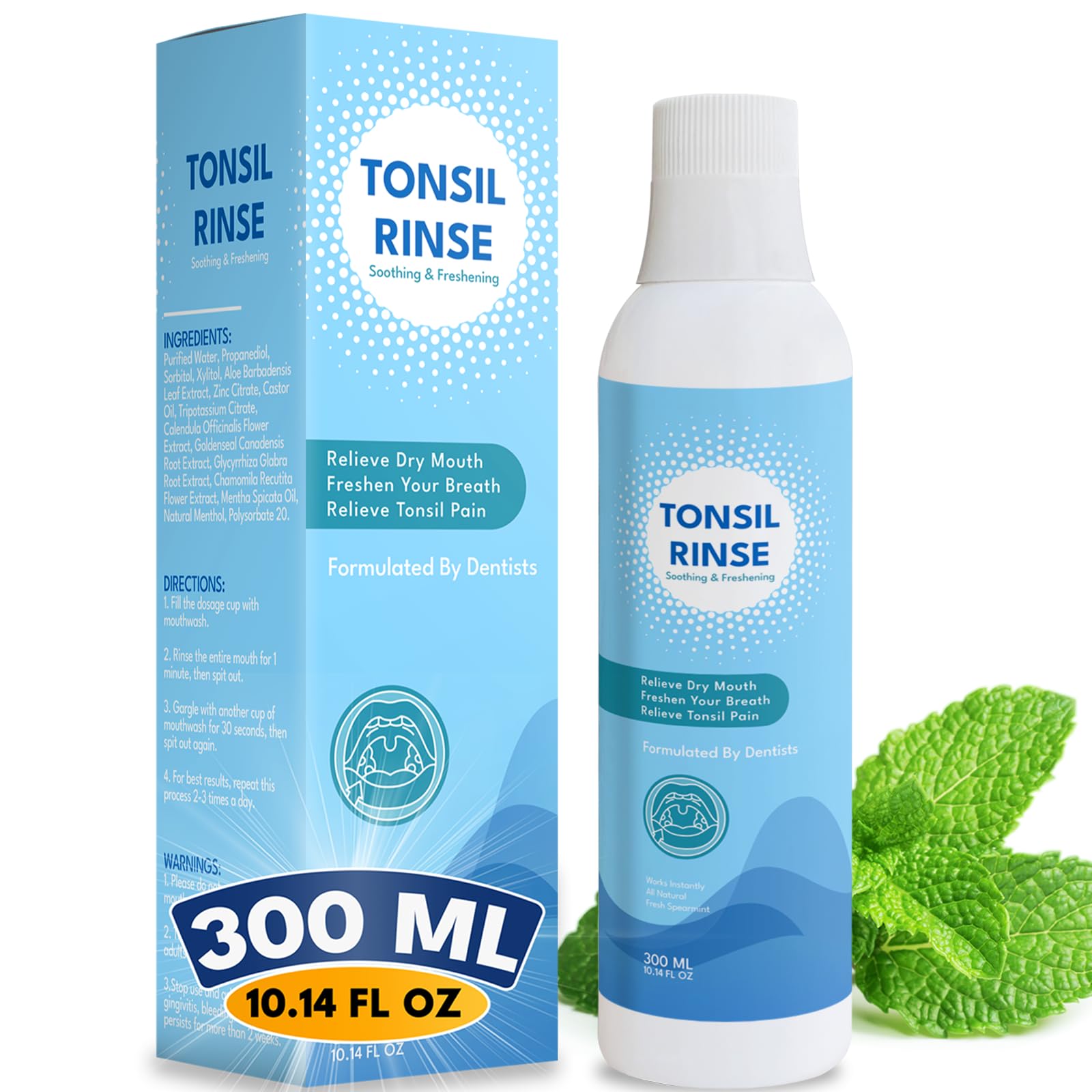 Tonsil Stone Mouth Wash - Tonsil Stone Oral Mouthwash & Tonsil Rinse for Tonsil Stones Natural Ingredients Oral Rinse Liquid, Tonsil Stone Liquid Remover, 300ml-#model-001