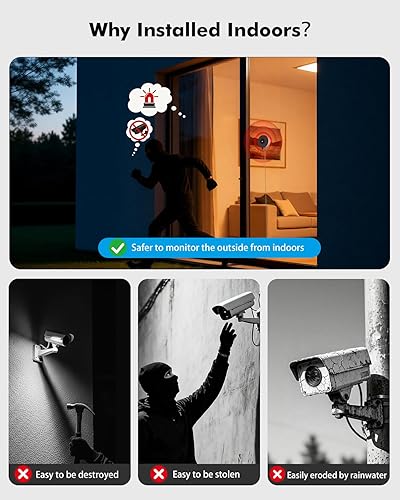Miniatura 2 de Cámara de seguridad de ventana 2K de 3 MP, 5G y 2.4 GHz, WiFi para interiores, para seguridad en el hogar, con visión nocturna a color Starlight,