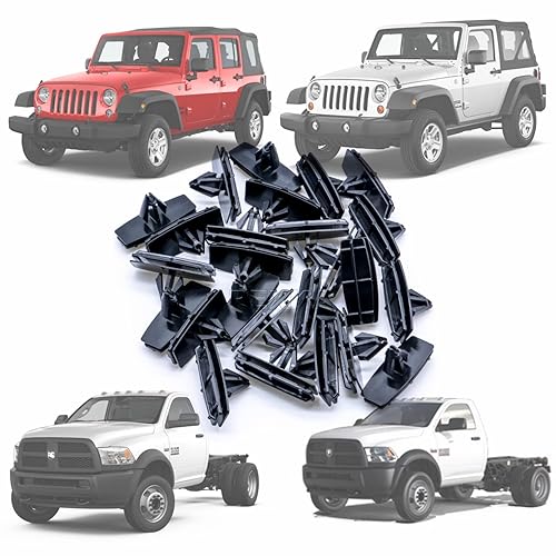 Miniatura 2 de Rexka 30 clips de moldura para guardabarros y balancines 68039280-AA compatibles con Jeep Wrangler JK y Unlimited JK Ram 4500 Ram 5500