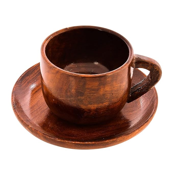Buy moxly Wooden Cup Plate, Cup Plate Set for Serving Juice and Milk