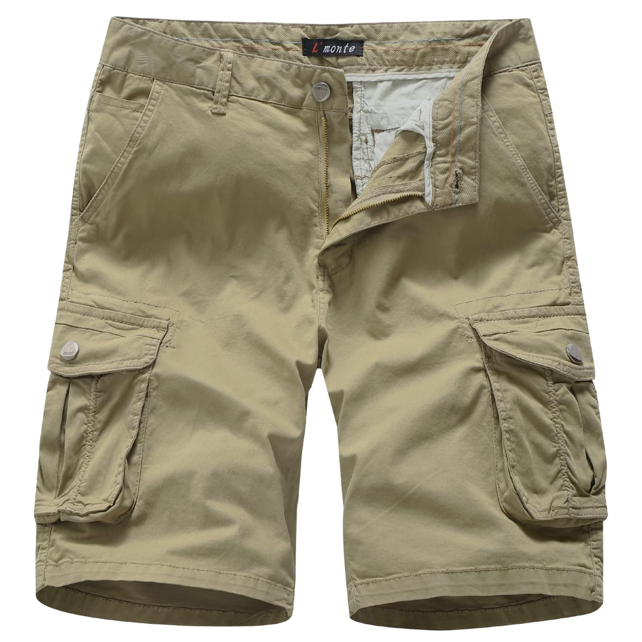 l'monte Men's Imported Cotton Casual Daily Outwear Cargo Shorts with Multi Pockets-picture-27