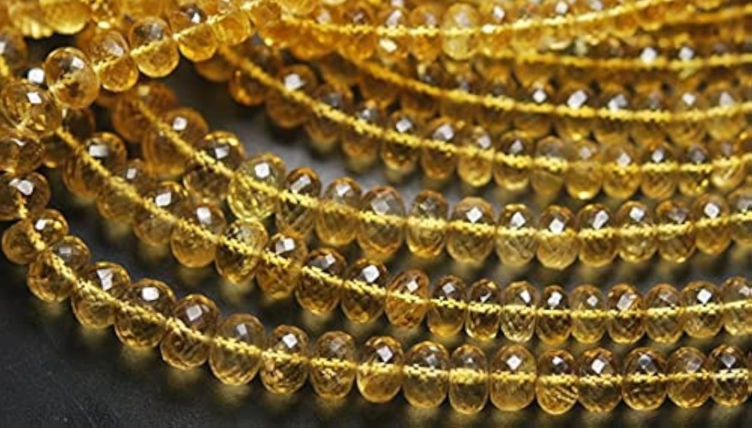 Citrine véritable perles rondelles 8-9mm pour fabriquer un cadeau d'anniversaire personnalisé
