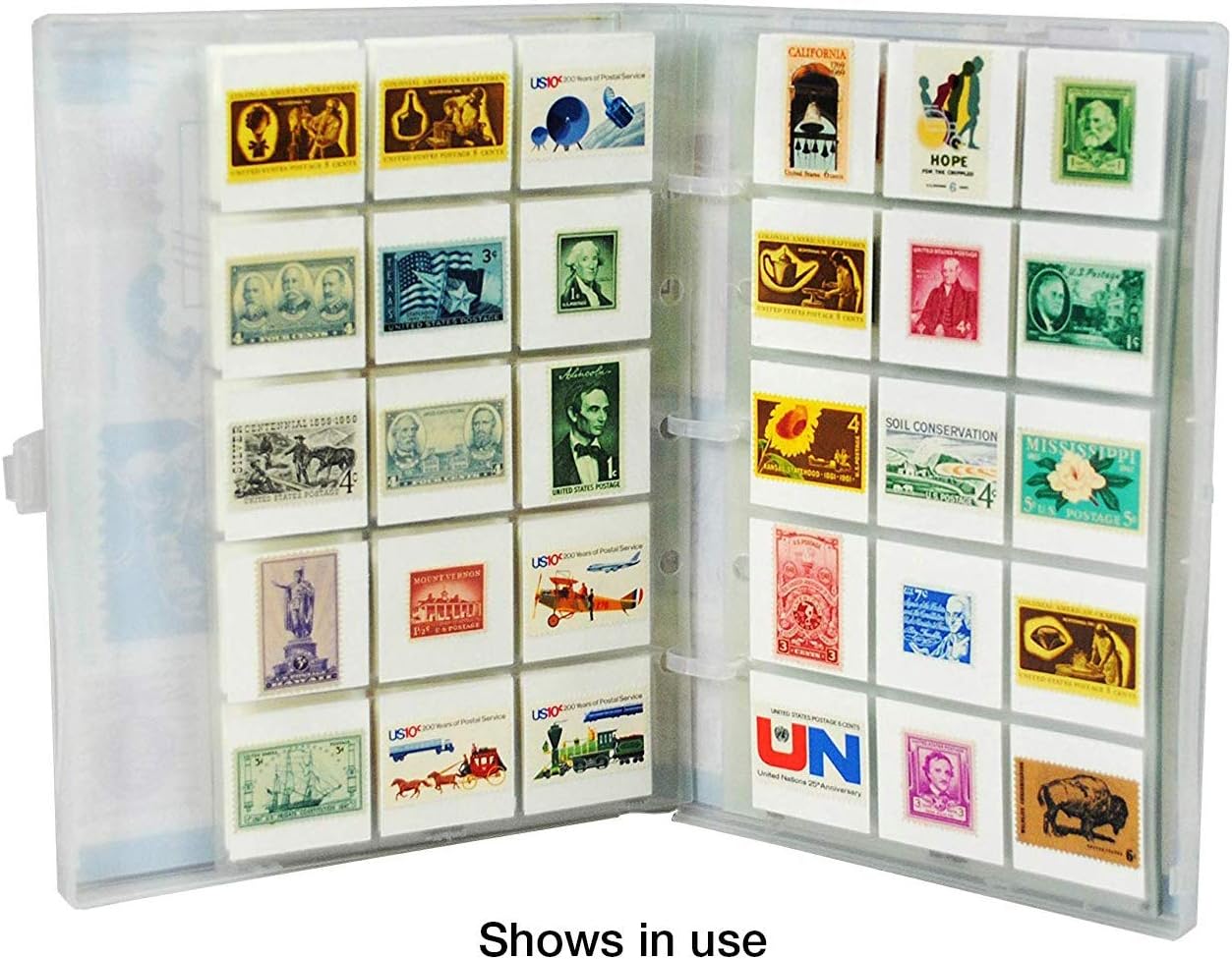 EnvyPak Stamp Collector Refill Pages - Made for Small Binders - Pack of 20 Pages - Holds up to 300 Stamps - Made in America