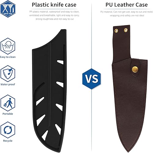 Miniatura 5 de XYJ Juego de 2 fundas de cuchillos de seguridad, protectores de bordes de cuchillos, funda universal para cuchillos, funda de cuchillo Santoku,