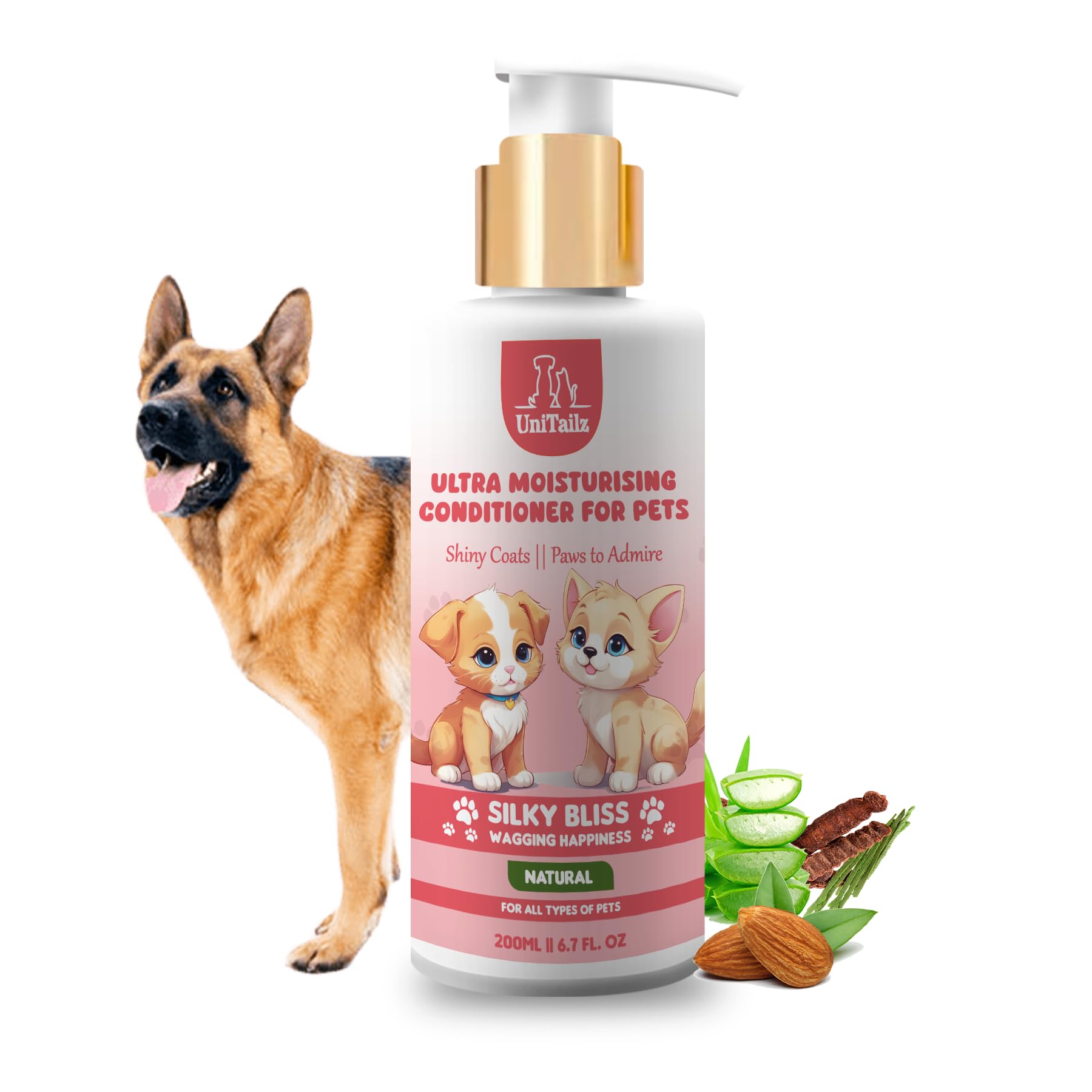Unitailz Ultra Moisturising Conditioner for German Shepherd Dog, Puppy |Dog Conditioner for Conditioned, Shiny, Silky, Soft Hair |Help in Hair Fall Control | Healthy Hair for All Dog Breed –200ml (B0D5YJ1755) Amazon Price History, Amazon Price Tracker