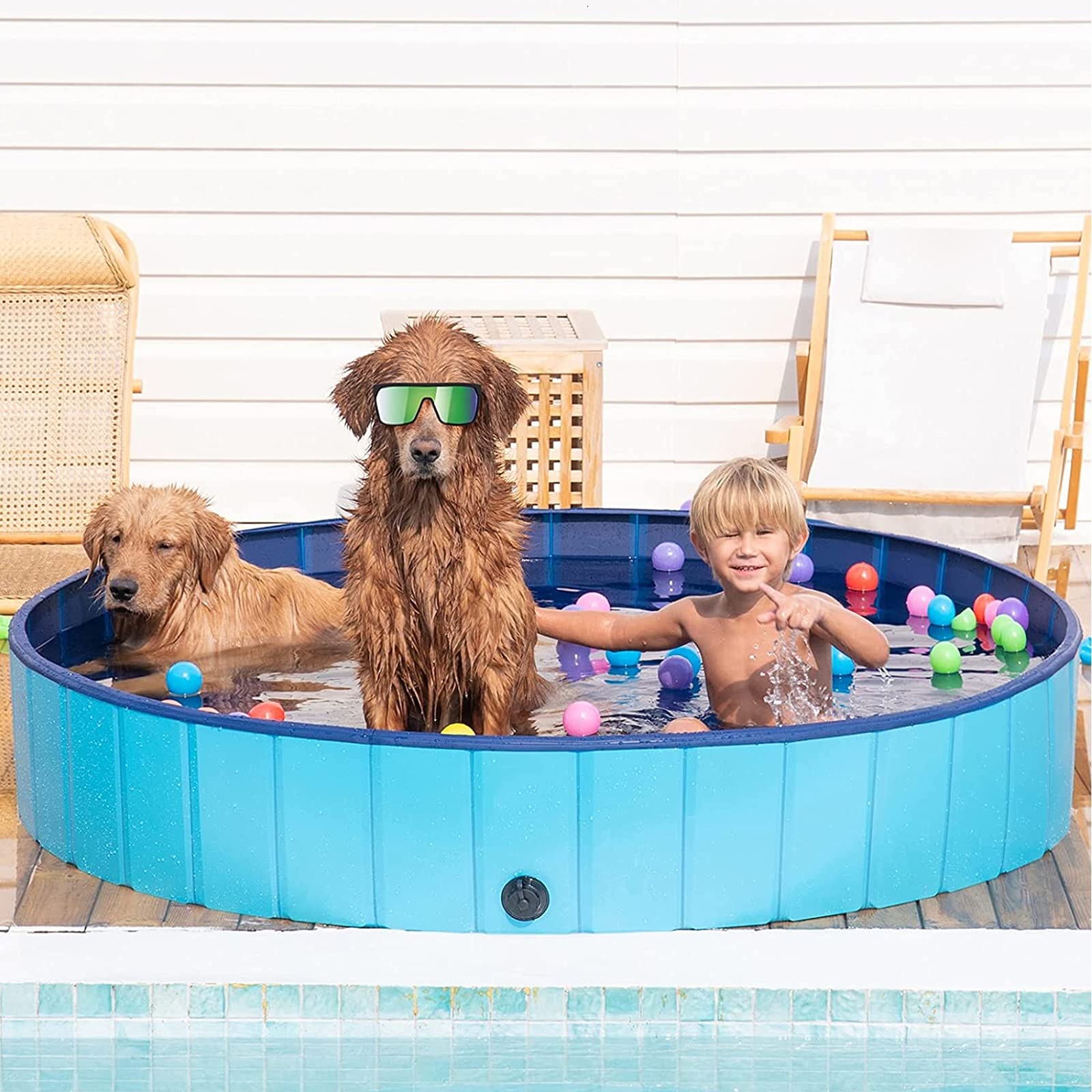 Piscina para Perros Plegable, Antideslizante, Piscina para Mascotas, Bañera, Piscina para Niños De PVC, Piscina para Perros Plegable para Exteriores E Interiores